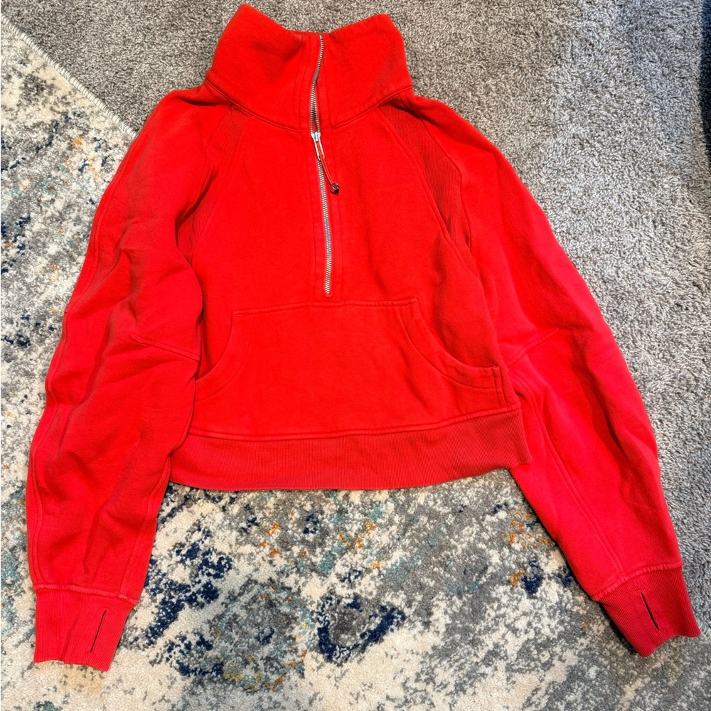 lululemon athletica Red Half-Zip Scuba-XS/S